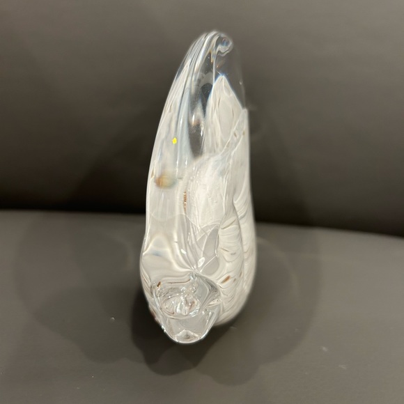 Marcolin Clear & White Art Crystal Glass Fish Sculpture. Acid-Etched on Bottom - Picture 3 of 10